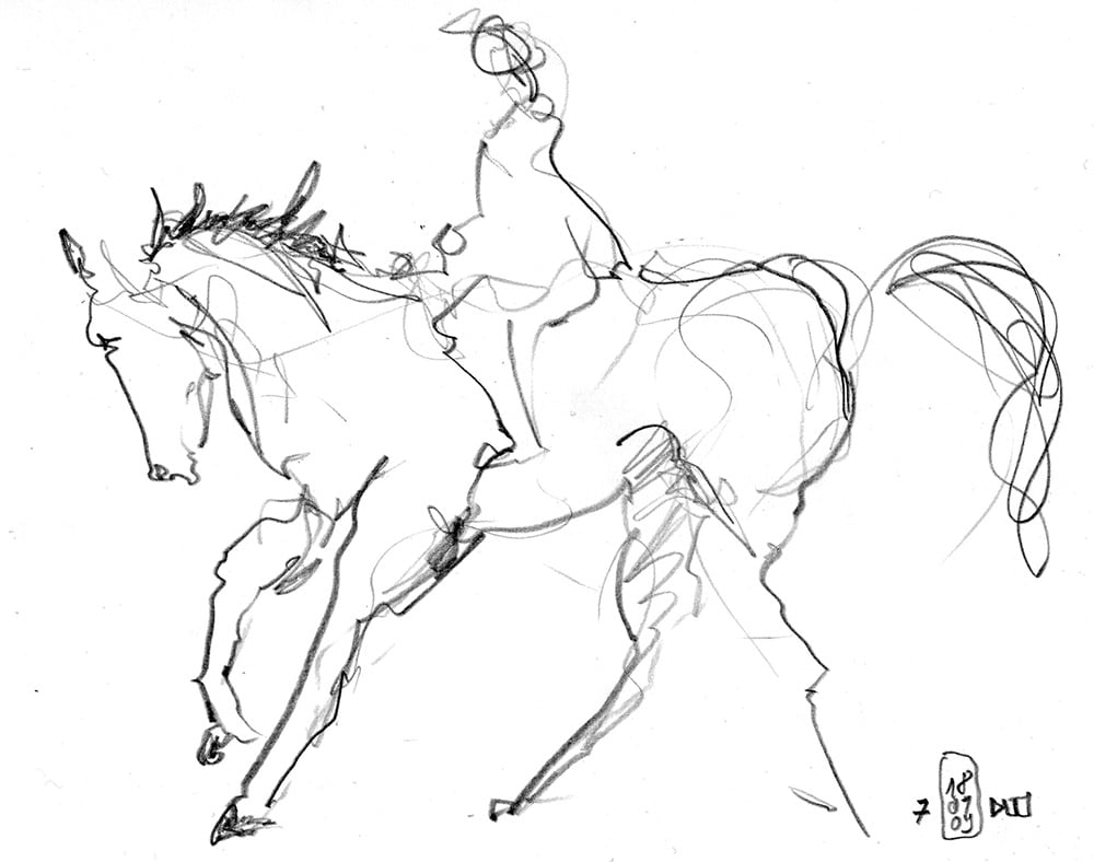 Zeichnung-David-Werthmueller-Pferd-Skizze