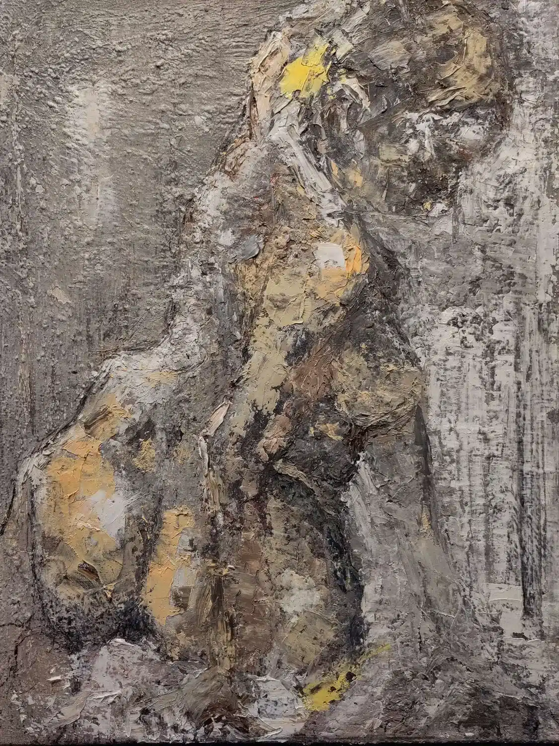 Sitzender Akt, weiblich, Ölgemälde 50 x 40 cm